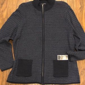 NWT KAREN SCOTT ZIP UP SWEATER